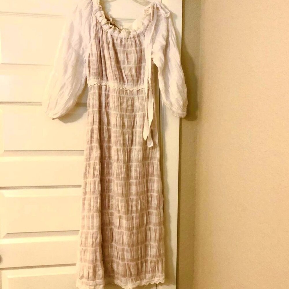 Tularosa Textured White Midi Dress